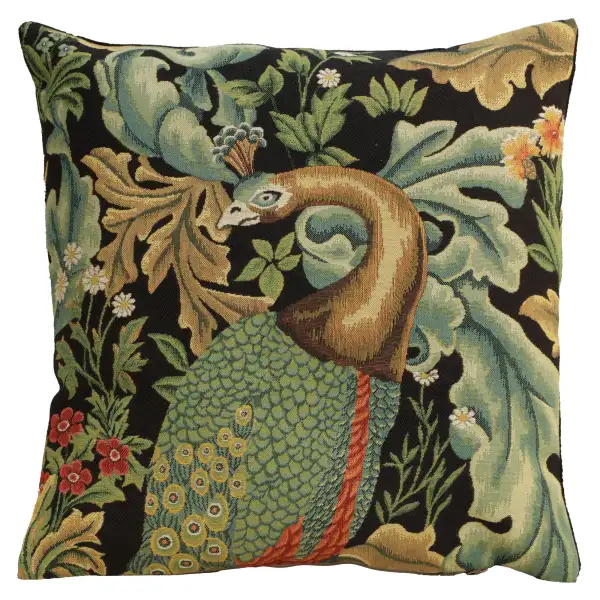 Peacock by William Morris Belgian Sofa Pillow Cover