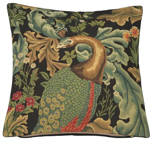 Peacock by William Morris Belgian Sofa Pillow Cover