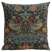 Strawberry Thief B Blue by William Morris Belgian Cushion Cover