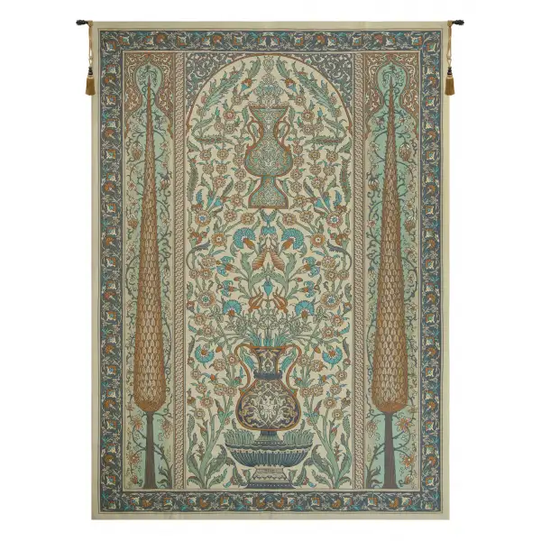 Bright Floral with Urns Belgian Tapestry