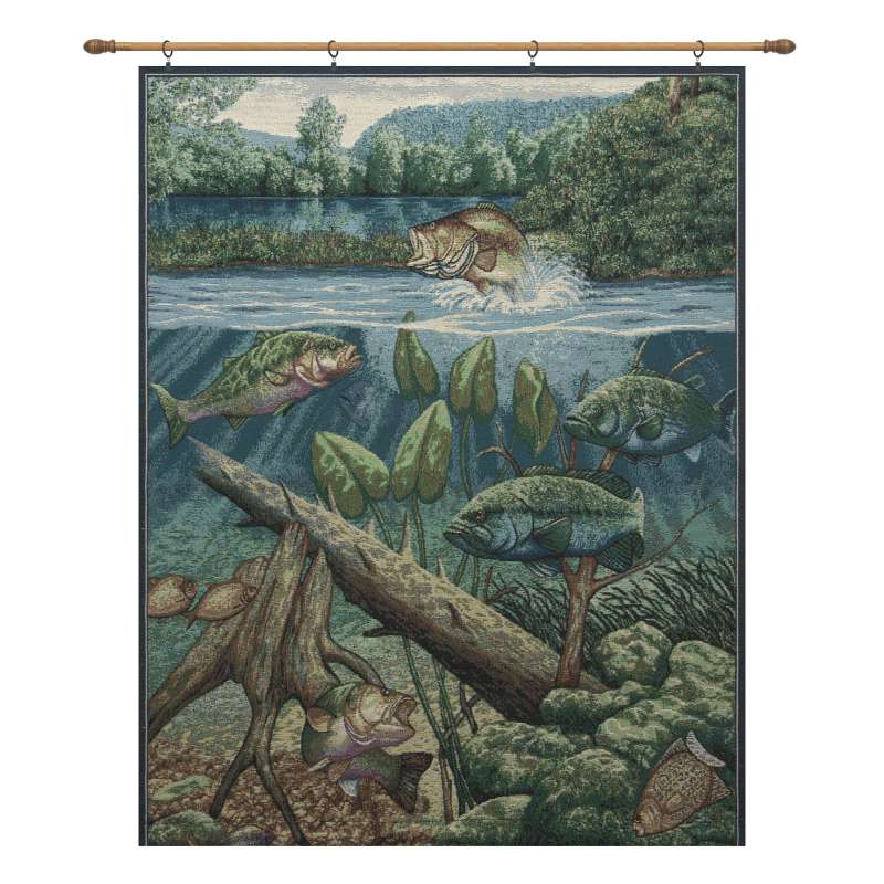 Fishin' Hole with Looped Brown Rod Fine Art Tapestry