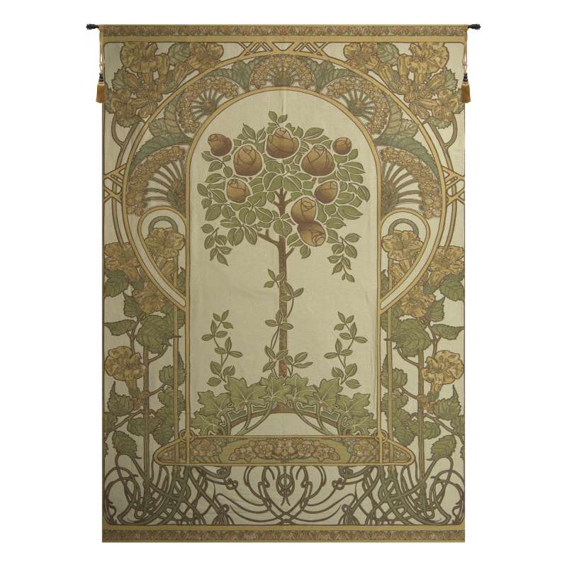 Rose Bush Beige European Tapestry