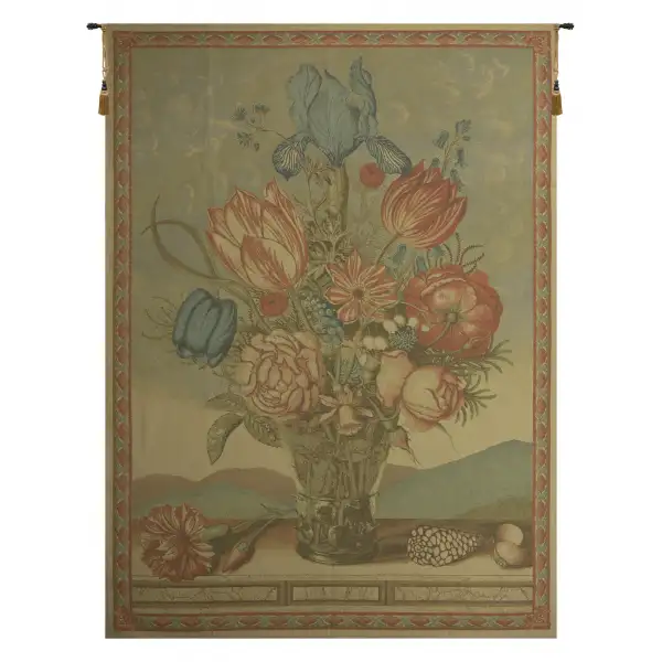 The Grand Bouquet Beige Belgian Tapestry