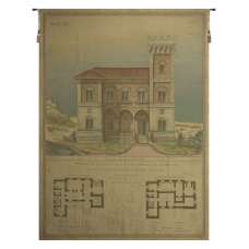 Progetto di Una VIlla in Stile Fiorentino European Tapestry Wall Hanging