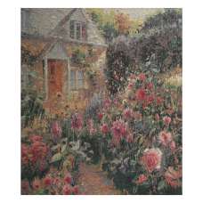 Enchanting English Garden Stretched Wall Art Tapestry