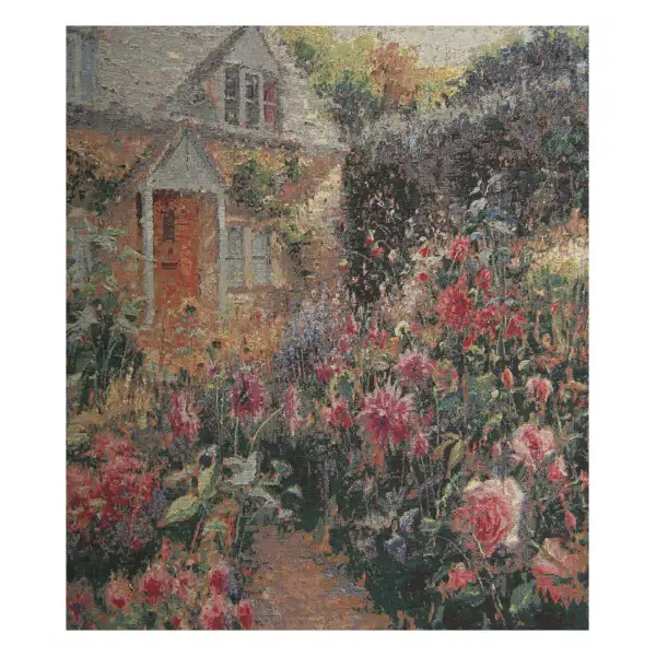 Enchanting English Garden  Wall Tapestry Stretched