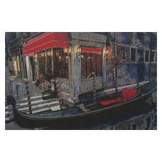 Moonlight Gondola Stretched Wall Art Tapestry
