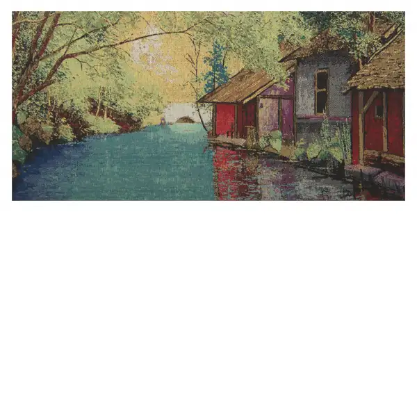 River Place  Wall Tapestry Stretched