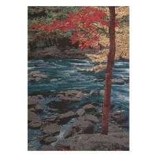 Our River in Autumn Stretched Wall Art Tapestry