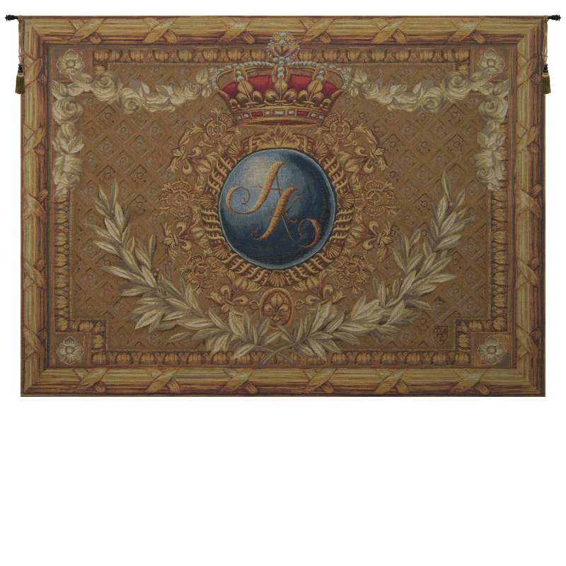 Coat of Arms A.K. Horizontal French Tapestry Wall Hanging