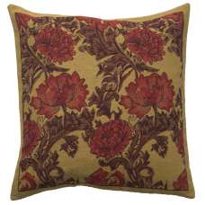 Chrysanthemum Bordo Belgian Cushion Cover