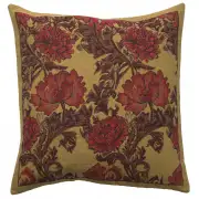 Chrysanthemum Bordo Belgian Couch Pillow