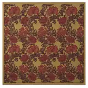 Chrysanthemum Bordo II Belgian Throw – 34 in. x 34 in. Cotton/Viscose/Polyester by Charlotte Home Furnishings