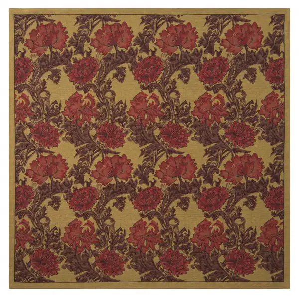 Chrysanthemum Bordo II Belgian Tapestry Throw