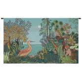 Paysage Heron Lac Foret French Tapestry Wall Hanging