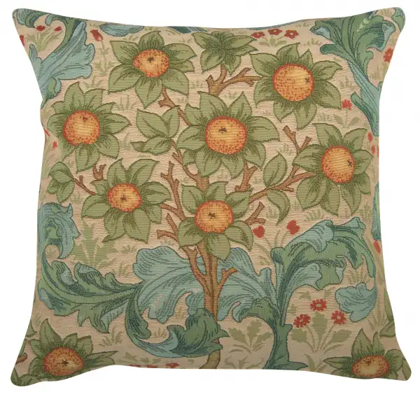 C Charlotte Home Furnishings Inc Orange Tree W/Arabesques Light French Tapestry Cushion - 19 in. x 19 in. Cotton by William Morris