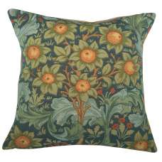 Orange Tree w/Arabesques Blue French Tapestry Cushion