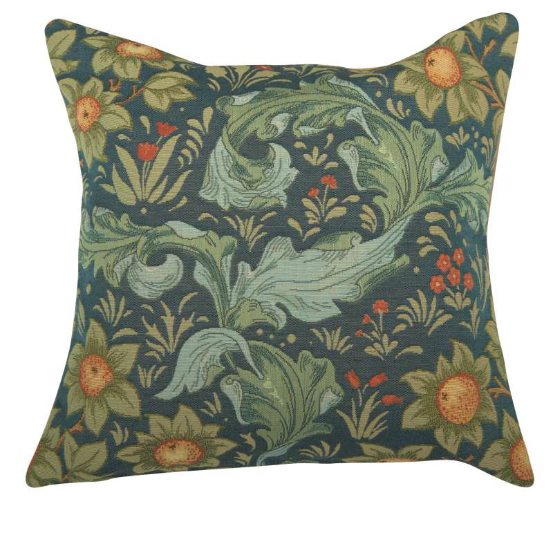 Arabesques w/Orange Tree Blue French Tapestry Cushion
