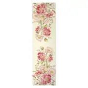 Peonies White French Table Mat - 19 in. x 71 in. Cotton by Charlotte Home Furnishings