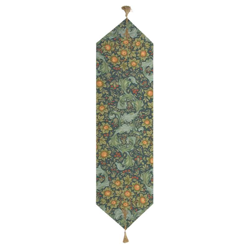 Orange Tree Arabesque Blue French Tapestry Table Runner