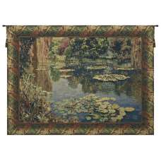Lake Giverny With Classic Border Belgian Tapestry Wall Hanging