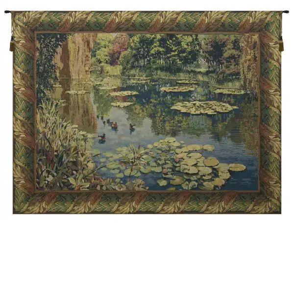 Lake Giverny Classic Border w/Ducks Belgian Wall Tapestry