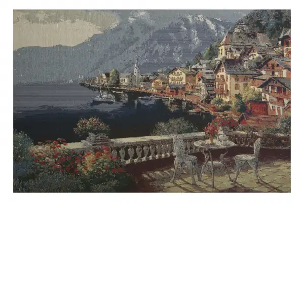 Hallstatt by the Lake  Wall Tapestry Stretched