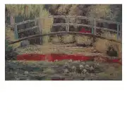 Bridge Over a Pond Of Lilies Stretched Wall Tapestry