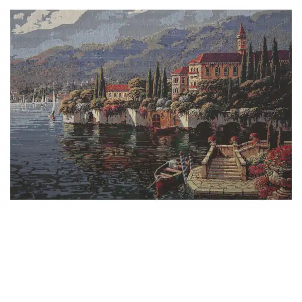 Shores of Lake Como  Wall Tapestry Stretched