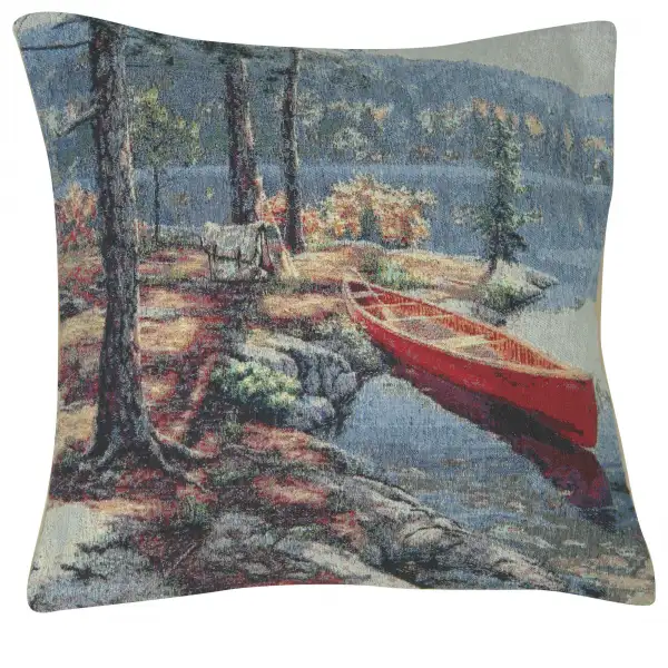 The Red Canoe Decorative Floor Pillow Cushion Cover