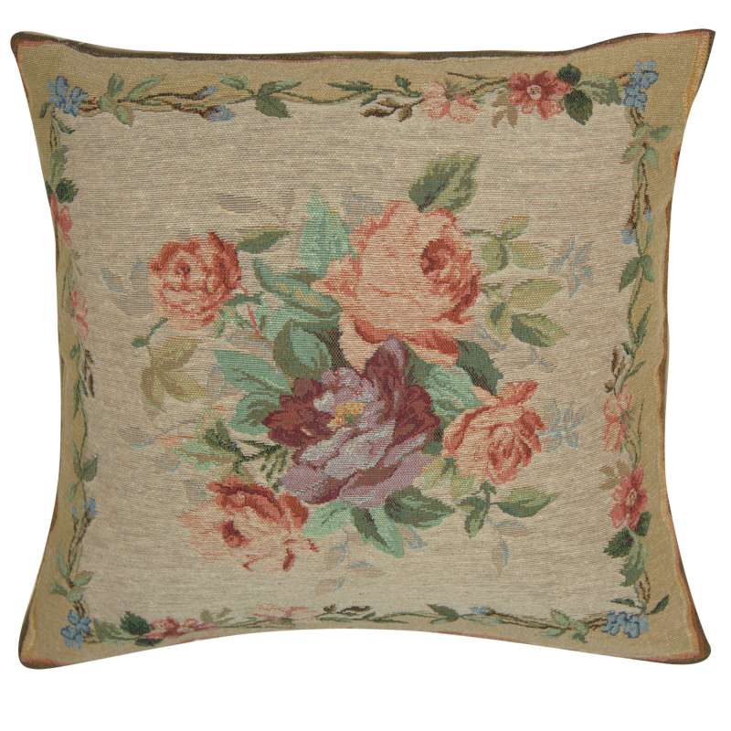Amboise Floral Medallion Decorative Tapestry Pillow