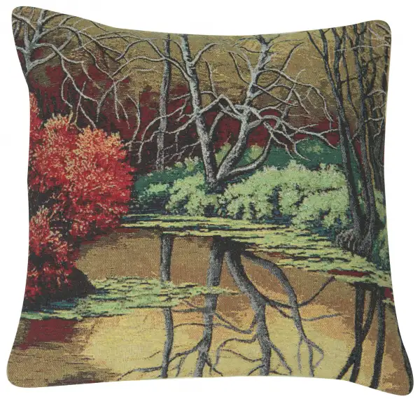 Autumn Pond Reflections Decorative Floor Pillow Cushion Cover