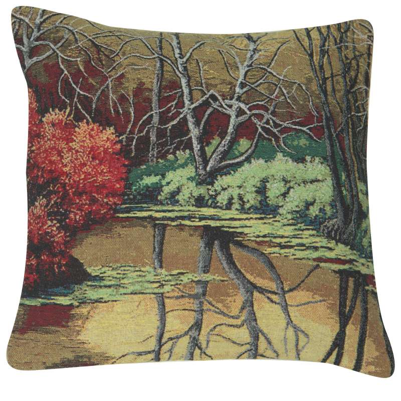 Autumn Pond Reflections Decorative Pillow Cushion Cover