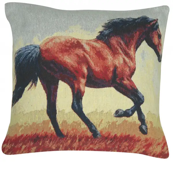 Running Thoroughbred Decorative Floor Pillow Cushion Cover