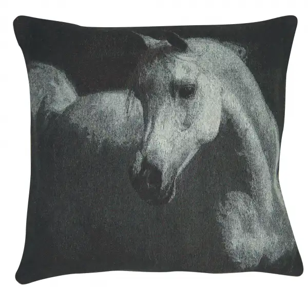 Horse in Charcoal Couch Pillow