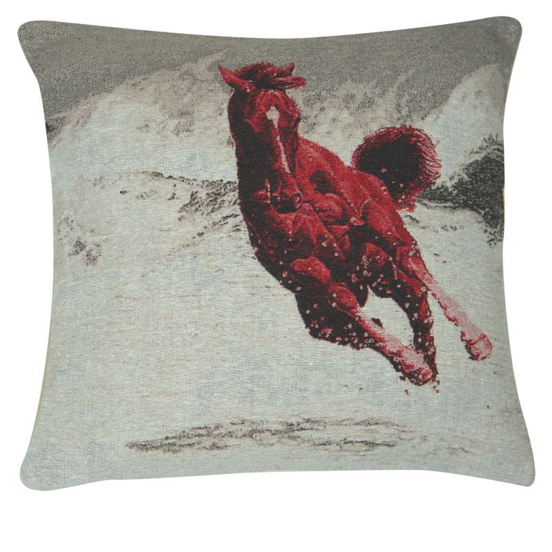 Running Red Stallion Decorative Pillow Cushion Cover