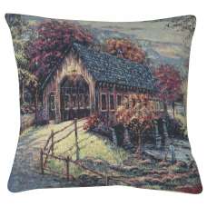 Autumn Covered Bridge Decorative Pillow Cushion Cover