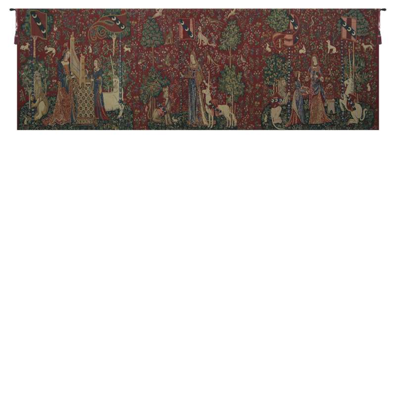Lady and the Unicorn Serial Panoramic European Tapestry Wall Hanging