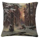 A Winter Forest Sunset Decorative Pillow Cushion Cover