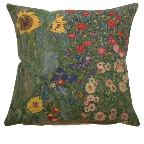 Charlotte Home Furnishing Inc. Belgium Cushion Cover - 18 in. x 18 in. Gustav Klimt | Country Garden A by Klimt