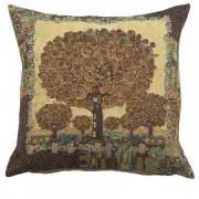 Tree of Life A by Klimt Belgian Sofa Pillow Cover