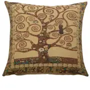 Tree of Life B by Klimt Belgian Sofa Pillow Cover