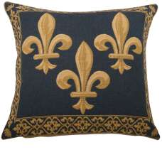 Fleur de Lys III Blue European Cushion Covers