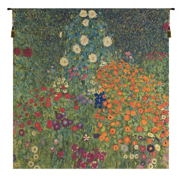 Flower Garden III by Klimt Belgian Wall Tapestry