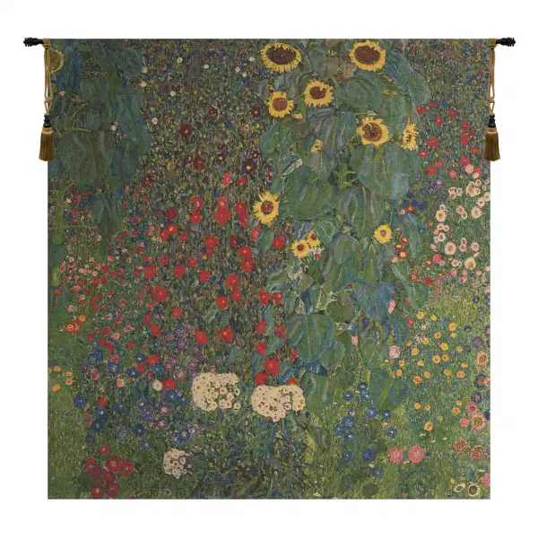 Country Garden III by Klimt Belgian Tapestry Wall Hanging