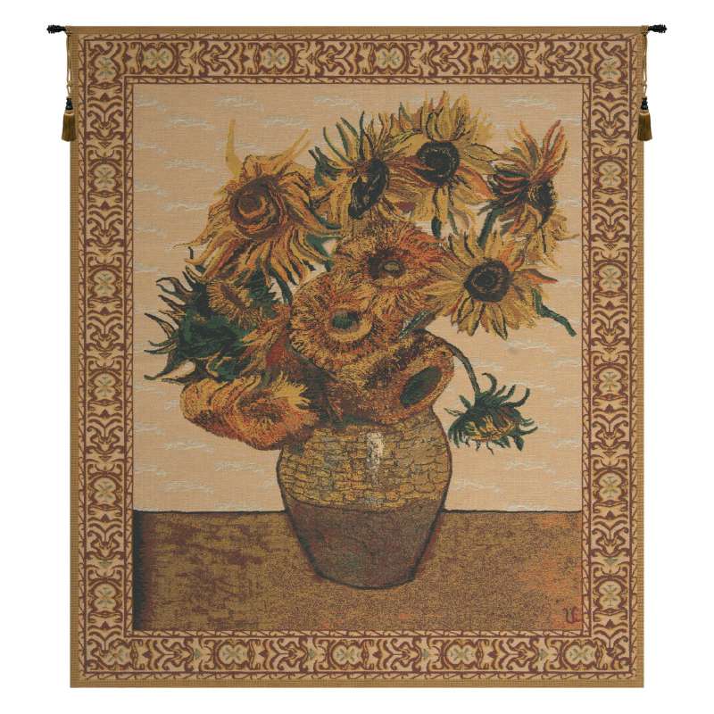 The Sunflower Beige European Tapestry Wall Hanging