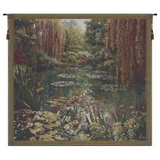 Monet's Garden III Small with Border Flanders Tapestry Wall Hanging