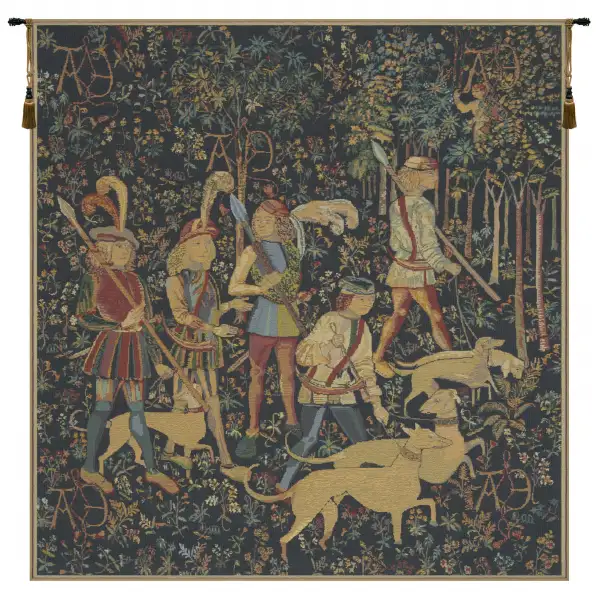 The Hunt Amour Eternelle Square Belgian Wall Tapestry