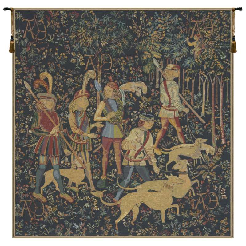 The Hunt Amour Eternelle Square Belgian Tapestry Wall Hanging