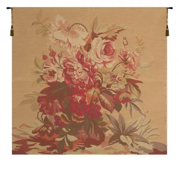 Square Romantique Beige Small Belgian Wall Tapestry